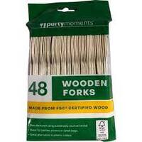 Party Moments Wooden Forks 48 Piece