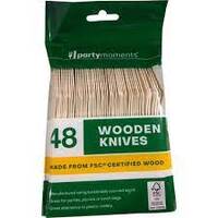 Party Moments Wooden Knives 48 Piece 
