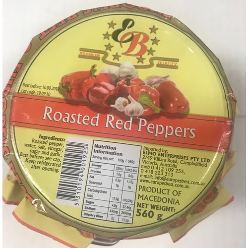 Europe's Best Roasted Red Peppers 560g
