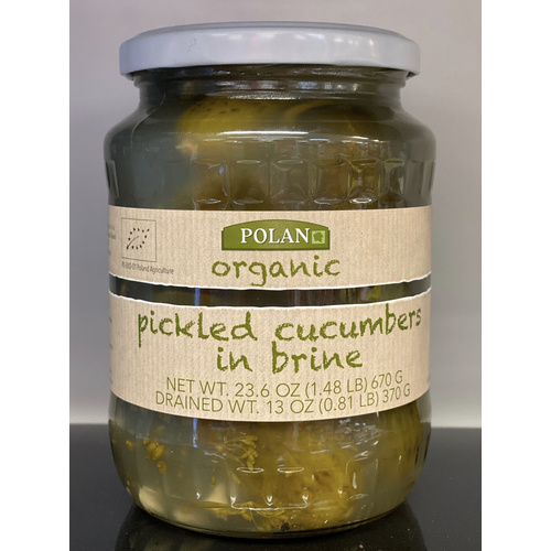Polan Organic Pickled Cucumbers in Brine 670g